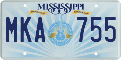 MS license plate MKA755