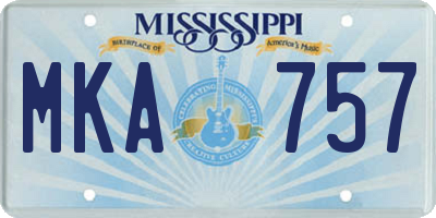 MS license plate MKA757