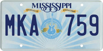 MS license plate MKA759