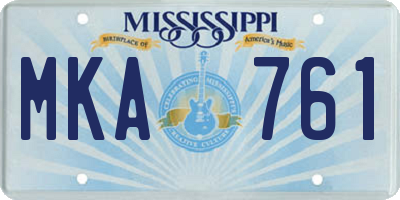MS license plate MKA761