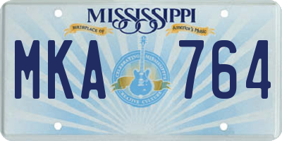 MS license plate MKA764