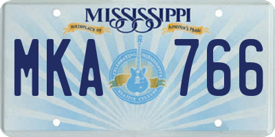 MS license plate MKA766