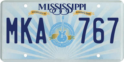 MS license plate MKA767