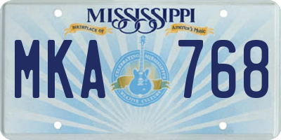 MS license plate MKA768