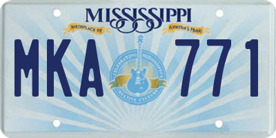 MS license plate MKA771