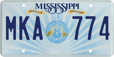 MS license plate MKA774
