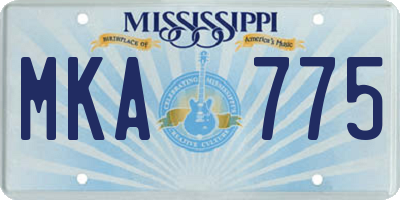 MS license plate MKA775