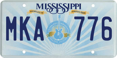MS license plate MKA776