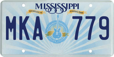 MS license plate MKA779