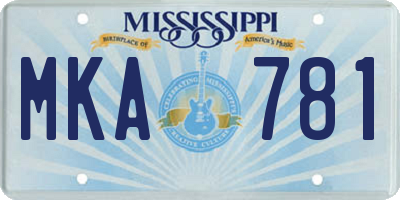 MS license plate MKA781