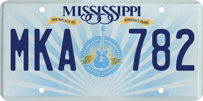 MS license plate MKA782