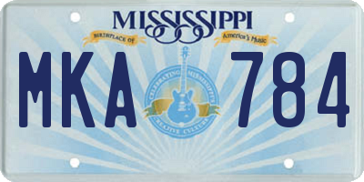 MS license plate MKA784