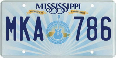 MS license plate MKA786