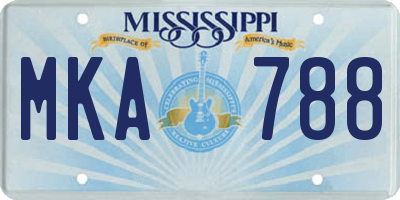 MS license plate MKA788
