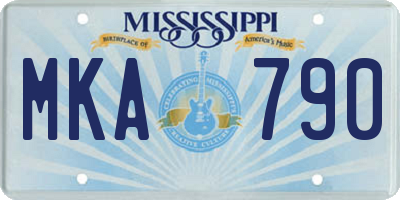 MS license plate MKA790