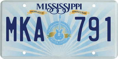 MS license plate MKA791