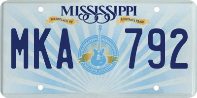 MS license plate MKA792