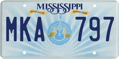 MS license plate MKA797