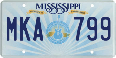 MS license plate MKA799