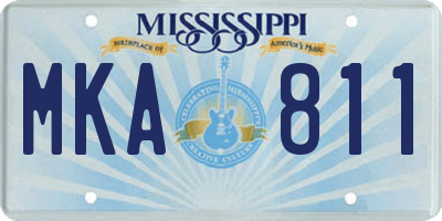 MS license plate MKA811