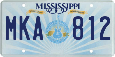 MS license plate MKA812