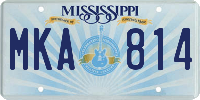MS license plate MKA814