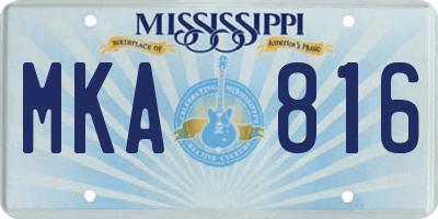 MS license plate MKA816