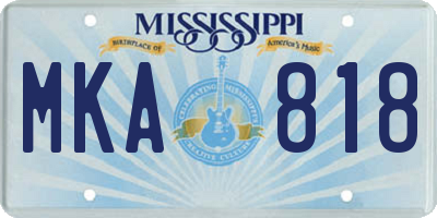 MS license plate MKA818