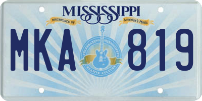 MS license plate MKA819
