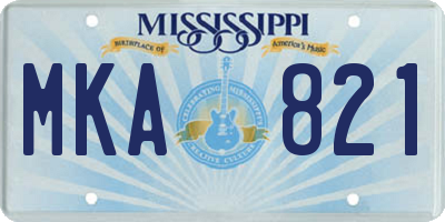MS license plate MKA821