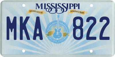 MS license plate MKA822