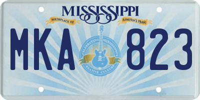 MS license plate MKA823
