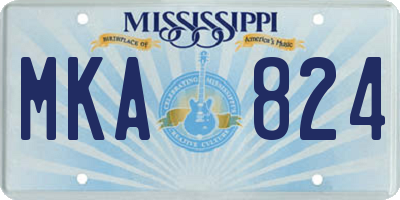 MS license plate MKA824