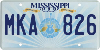 MS license plate MKA826