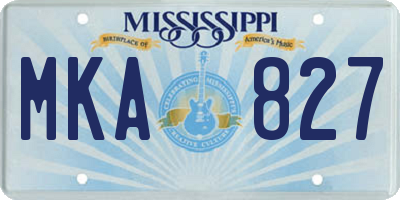 MS license plate MKA827