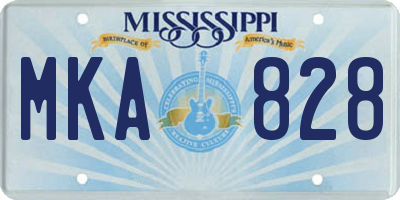 MS license plate MKA828