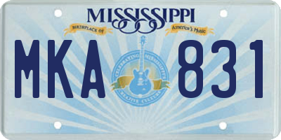 MS license plate MKA831