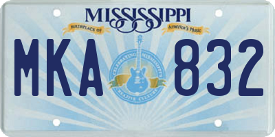 MS license plate MKA832