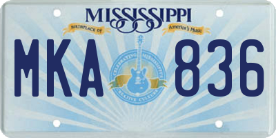 MS license plate MKA836