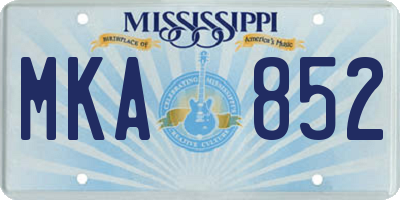 MS license plate MKA852