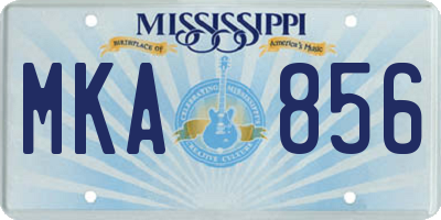 MS license plate MKA856