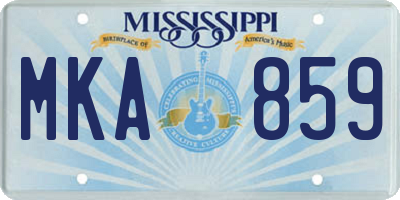 MS license plate MKA859