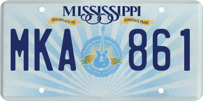 MS license plate MKA861