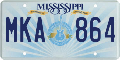 MS license plate MKA864