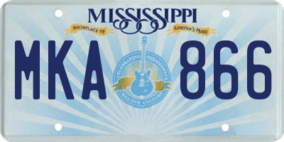 MS license plate MKA866