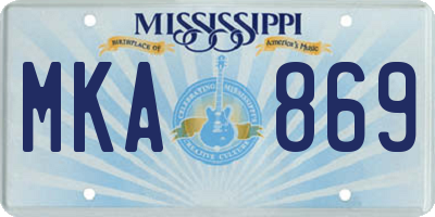 MS license plate MKA869