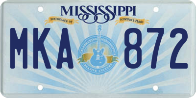 MS license plate MKA872