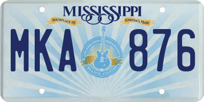 MS license plate MKA876