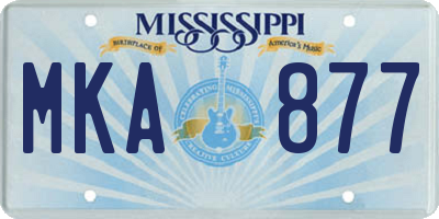 MS license plate MKA877
