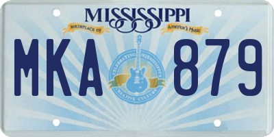 MS license plate MKA879